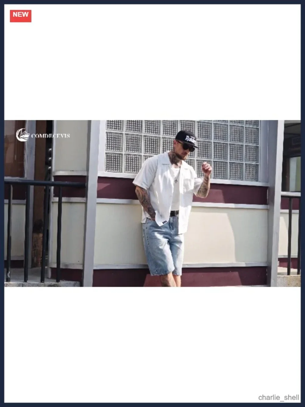 Men's Baggy Jean Shorts Loose Fit Streetwear Jorts Vintage Wash